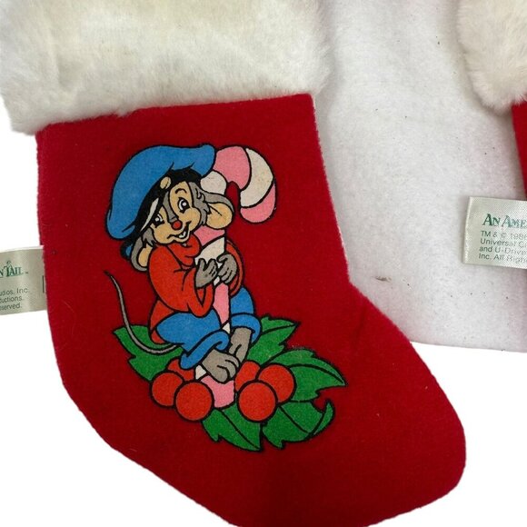 An American Tail Christmas Mini Stockings Fievel Mousekewitz McDonalds Sears - Picture 3 of 8